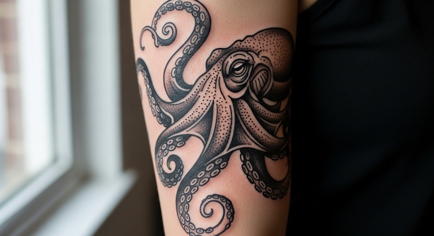 21 Bold Blackwork Octopus Tattoo Design Ideas