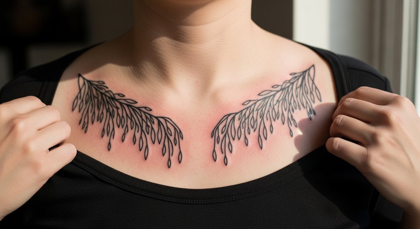 21 Geometric Weeping Willow Tattoo Designs