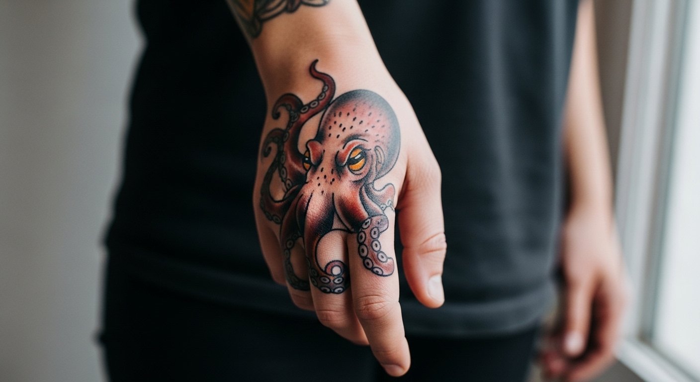 17 Octopus Tattoo Design on Finger Ideas