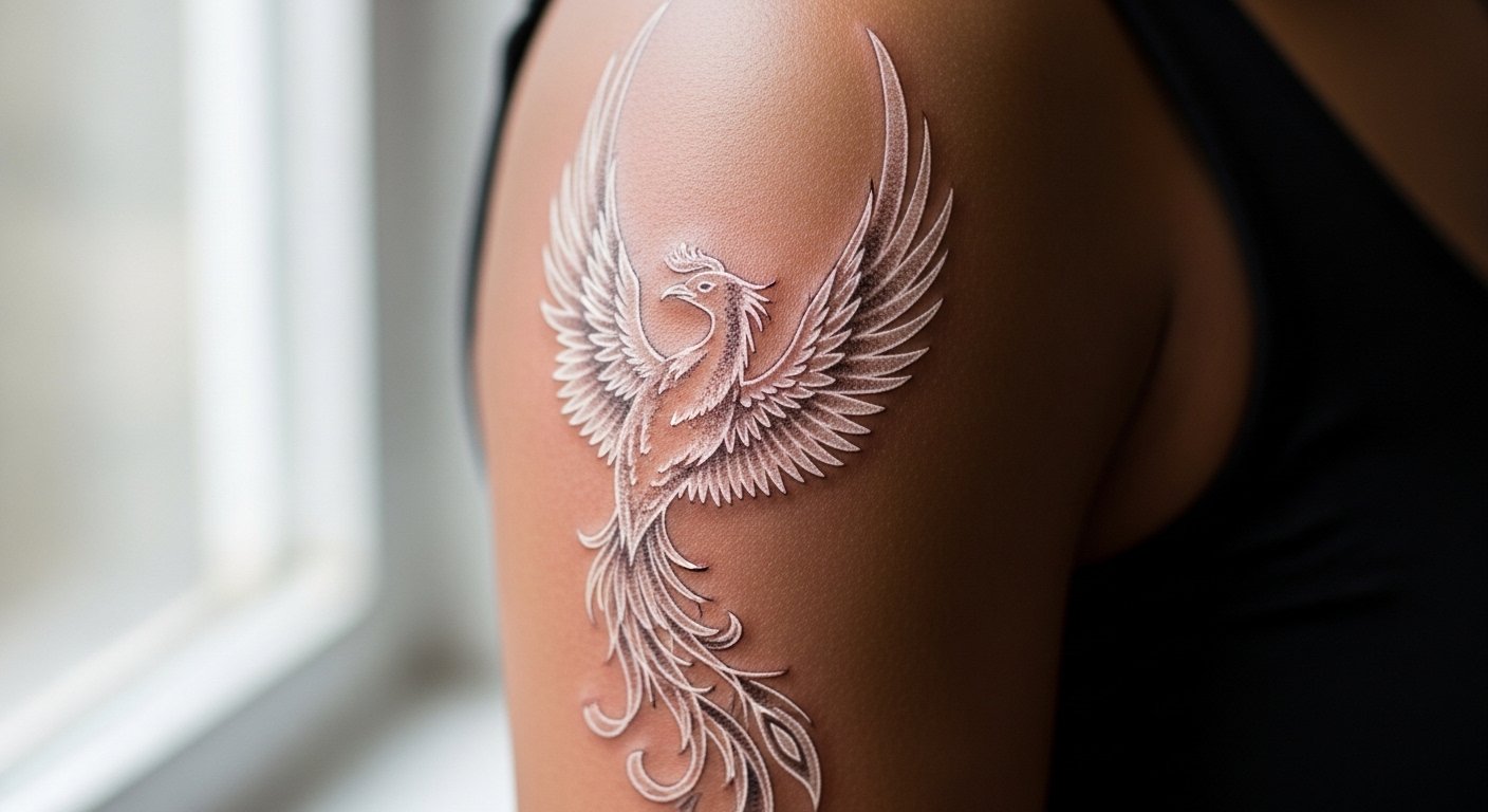 21 Subtle White Tattoo on Dark Skin Designs