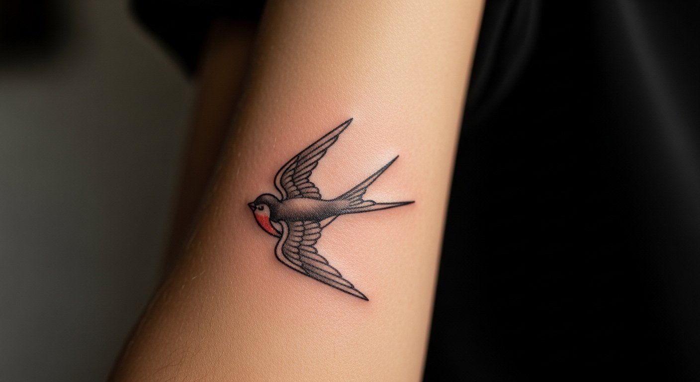 17 Swallow Tattoo Design on Forearm That Feels Timeless